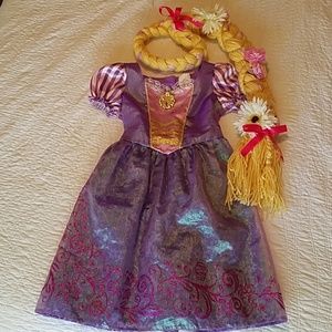 Disney Rapunzel Dress and Braided Hair